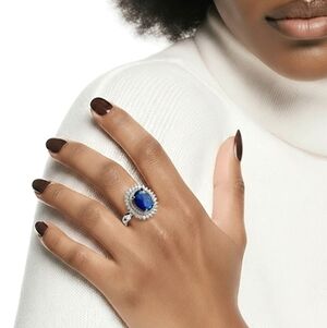 Sapphire cz ring 14k gold overlay 🆕